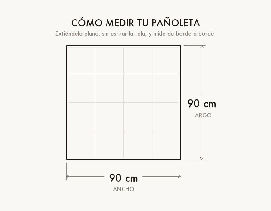 Cómo medir una pañoleta de 90 x 90 cm