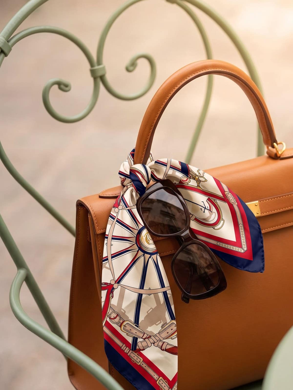 Pañoleta náutica beige con rojo DCL, foto 3
