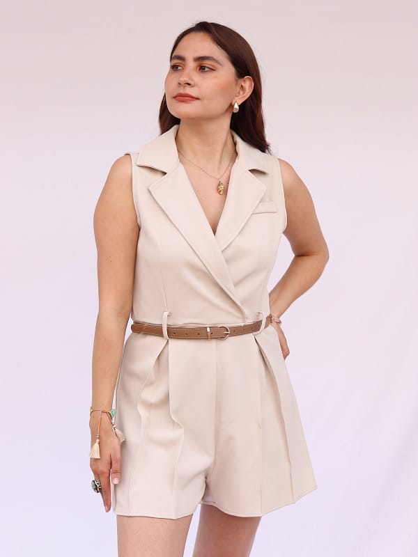 Jumpsuit short beige