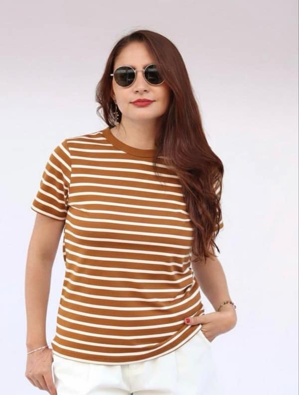 Camiseta marinera ocre