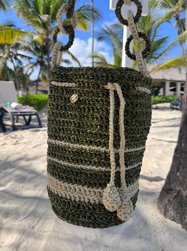 Mochila tejida Isla verde