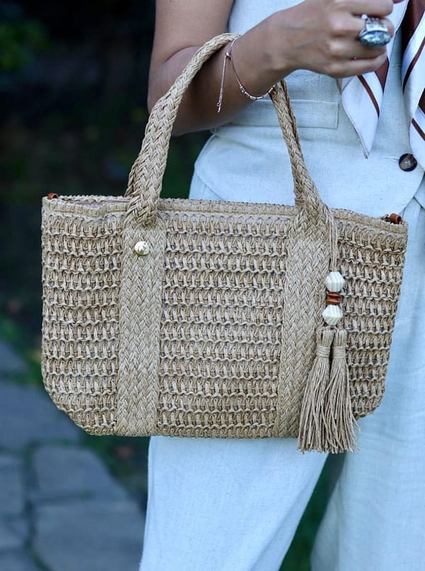 Bolso tejido playero