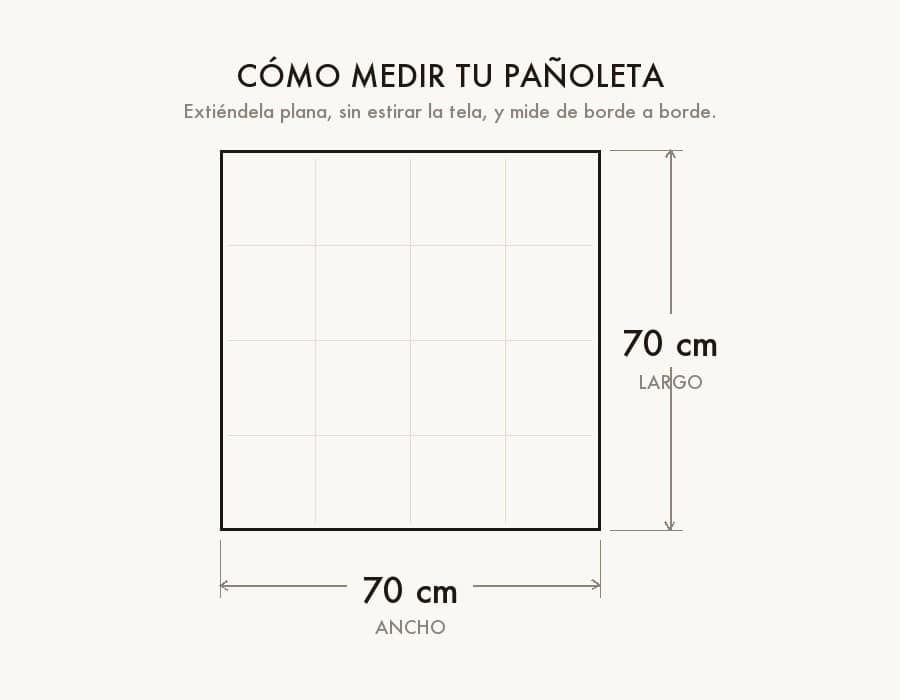 Cómo medir una pañoleta de 70 x 70 cm